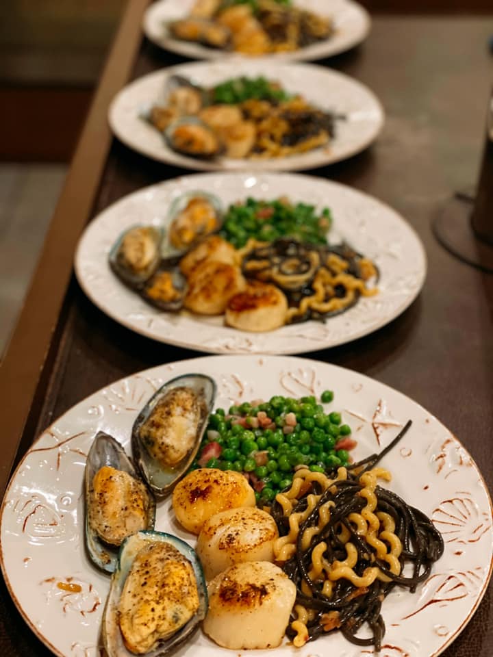 scallops and mussels
